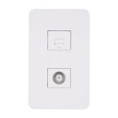 CHEIL ELECTRIC 嵌入式插座 8P 1孔+TV 2路串聯 白色, 1個