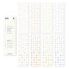 wannathis This and That 透明基本款貼紙包 8種組合, 01 柔和圓點, 1套