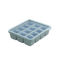 Organic Factory 矽膠副食品分裝保鮮盒 12格, 1個, 灰色, 360ml