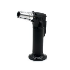 파이어뱃 간편한 휴대용 가스충전식 토치라이터 강약조절 안전레버 터보형 가스점화기, 블랙, 1개