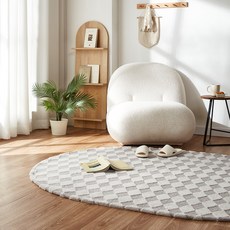 아담데코 마름모 엠보싱 러그 타원형