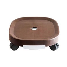 可愛方形移動式花盆架, 棕色