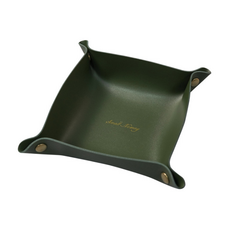 Rijisajini北歐皮革托盤 L, 深綠色, 1個