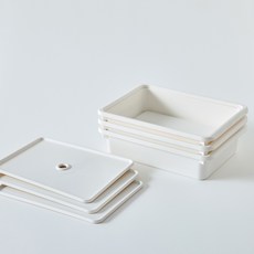 Brida 韓國製造彩色多用途整理收納箱, 奶油色, 3個