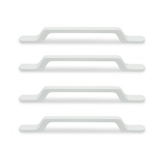 EASYWAY 2孔薄方形白色家具把手, 4個