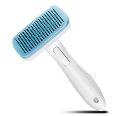 DING DONG PET 按壓式寵物梳毛刷, 1支, 藍色