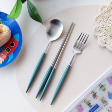 Bogen Eiffel 高級沙田餐具 4 件套, 橄欖, 4個, 勺子+筷子+叉子+小袋子