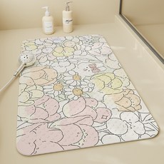 Daysoy 簡約設計吸附式浴室浴缸墊 70 x 40 cm, 1個, 26 花間兔子