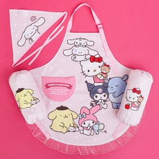 女童款三麗鷗角色圍裙+袖套+頭巾組 PR019