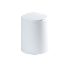 簡約風格按鍵式腳踏方形垃圾桶 8L, 白色的, 1個