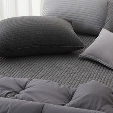tacca tacca 綁帶素色棉質床墊, 深灰色