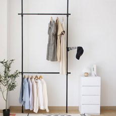 LIVING HAPPY Nero 寬度可調式雙層衣架, 黑色