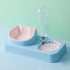 Ez home 寵物多合一飲水餵食器, 1個, 天藍色