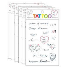 Petit 迷你紋身貼紙 TS016, 6個, 文字