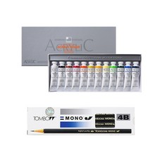 ShinHan 壓克力顏料 20ml+4B素描筆 12入, 12 種顏色