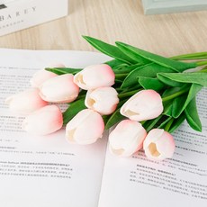 조화 홈인테리어 투톤 튤립 YT_RC055 3p, 분홍가루