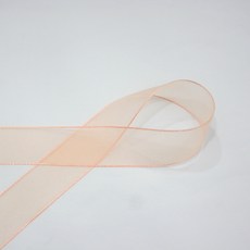 花束禮物包裝雪紡紗歐根紗C型緞帶 35mm x 45.72m, 杏色, 1個