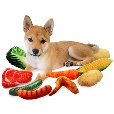 Petconomy 狗3D打印玩具8種, 馬鈴薯+大白菜+黃瓜+玉米+胡蘿蔔+雞翅+香腸+五花肉, 1組