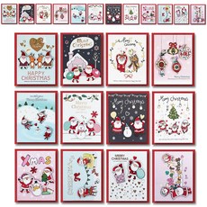 永源 500 聖誕節迷你卡片 12款 x 2p 套組 F5-4, 混合色, 1套