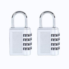 ROJI 4位數字轉盤密碼鎖, 銀色, 2個