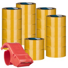 Daebaktape 黃色封箱膠帶 48mm*50m+膠帶切割器, 18個