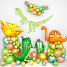 PartyPang 侏羅紀恐龍生日派對裝飾套組, 隨機出貨, 1套