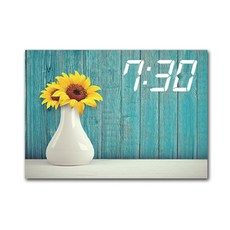 홈마인 LED 시계 캔버스 프린팅 액자 해바라기 A3, 08