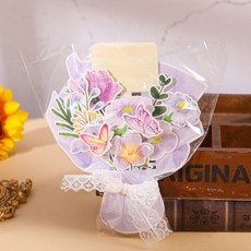 李老師市集 DIY花束祝賀卡片製作, 紫色, 1個