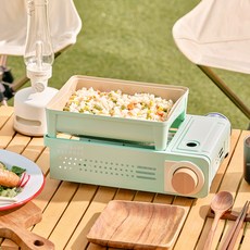 러브앤라이프밸런스 포니 미니 구이바다 올인원 스토브 캠핑버너, 민트, 1개