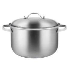 電磁爐適用3層不鏽鋼雙耳燉鍋, 不鏽鋼色, 34cm