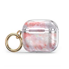 일렉토 Apple AirPods 3代 珍珠母貝 鑰匙圈 保護殼, 粉銀, A3MOPC-PS, 1個