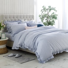 質感荷葉邊被套, 灰色