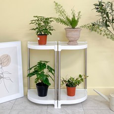 LIVING HAPPY Virtue Nine Plants 半圓花盆架, 2層, 白色