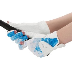 Mizuno 美津濃 Golf 女性用合成皮 W Grip 涼感網眼高爾夫手套 雙手穿戴, 白藍色