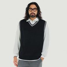 Five X-Large 男款寬鬆版型線條針織背心