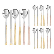 해모 골프수저세트 골드 + 티타늄 + 핑크, 3세트, 숟가락 + 젓가락