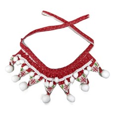 寵物聖誕套裝 頸圈, 1個, 紅頸圈毛球