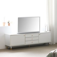 로지 모던 E0 높은 3서랍 TV 거실장 1800 방문설치, 화이트