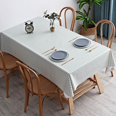 Market A 現代風PVC餐墊, 格紋淺綠, 120 x 120 cm