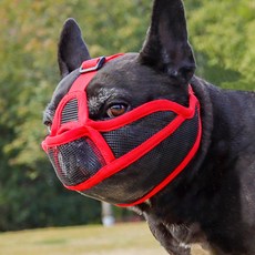 요런개 강아지 외출 시 편안한 입마개 M, 04 레드, 1개