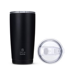 carry bottle Standard不鏽鋼保溫隨行杯, 黑色, 600ml, 1個