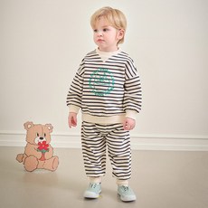 mollimelli 兒童Fresh Market條紋上下套裝