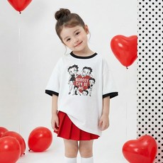 패밀리 F 하트 베티붑 반팔 링거티