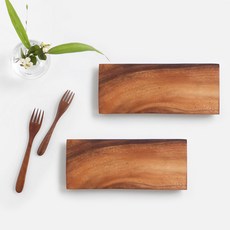 NICOTT 方形木盤, 多色, 2個, 2個盤子