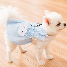 PET BOS 小狗款可愛造型吊帶連身裙, 藍色