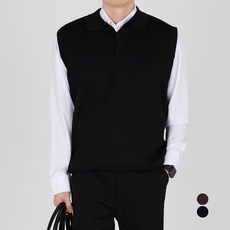 INFIOUS 男士休閒翻領針織背心 I263-11BXL