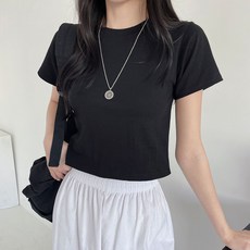 Planday 女款棉花糖基本圓領短版短袖T恤