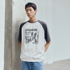 MIND BRIDGE 男款 Do Good 圖案 寬鬆版型 拉格蘭 T恤 M1TS31A2