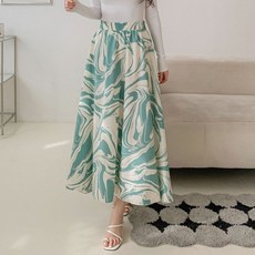 보리맘 웨이브 플레어 밴딩 롱 스커트 임부복 J840