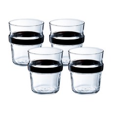 Luminarc 樂美雅 立體彩色威士忌杯 黑色 270ml, 4個